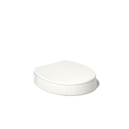 KOHLER 25876-96 Hyten 3" Height, Elevated Soft Close Round Toilet Seat, Contoured Seat with Grip-Tight Bumpers, Quick-Attach Hardware, Biscuit - color: Biscuit, size: Round