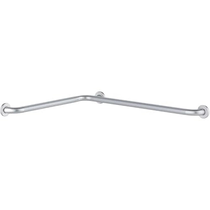 24" x 36" Satin Corner Grab Bar with Peened Grip - Two-Wall Mounted Stainless Steel Restroom Safety Rail, 1.5" Diameter, 250 lb. Capacity, Bathroom Support for Public & Commercial Use - size: 24" x 36"