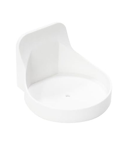 White No Drill Adhesive Wall Shelf, Round Plastic Cup Holder