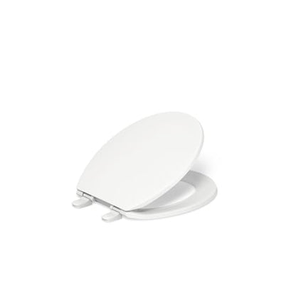 KOHLER K-4775-0 Brevia Round Toilet Seat with Quick-Release Hinges And Quick-Attach Hardware For Easy Clean, White - color: White, size: Round
