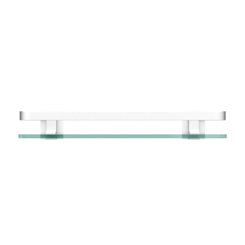 Bathroom Wall Shelf 15.7in Bathroom Glass Shelves Wall Mount Glass Shelf Rustproof Bathroom Wall Organizer 3 Tier (Sliver) - style: 3 tier without towel bar silver