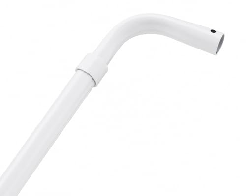 Kirsch/Castellanos Super Duty Lockseam Curtain Rod 48" to 86" Adjustable, Heavy-Duty White Drapery Rod with 2 1/2" Clearance for Curtains, Drapes, and Valances