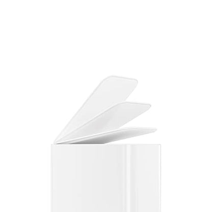 simplehuman Slim Step Can, 5L / 1.3 Gallon Compact Bathroom Trash Can, Liner Pocket®, Sleek Internal Hinge, 150,000-Step All-Steel Pedal, Lid Shox® Silent Close, White Steel - color: White, size: 5L