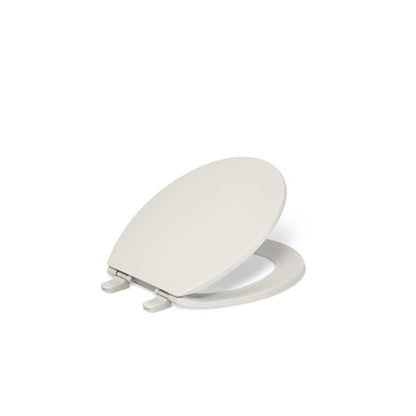 KOHLER K-4775-47 Brevia Round Toilet Seat with Quick-Release Hinges And Quick-Attach Hardware For Easy Clean, Almond - color: Almond, size: Round