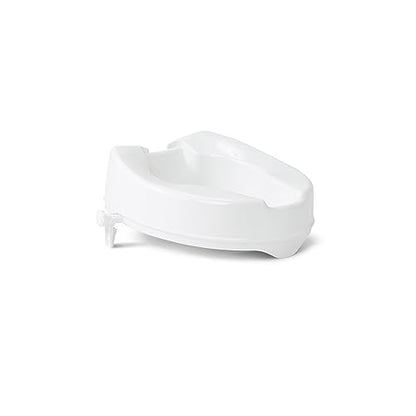 Medline Raised Toilet Seat with Secure Side Locks, 4" Elevation - 250 lbs. Capacity, for Seniors, Elderly, Independent Adults and Disabled Adults - 1 Ct.