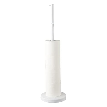 MARMOLUX ACC Free Standing Toilet Paper Holder Stand with Storage for 4 Rolls of Toilet Tissue for Bathroom, Stainless Steel Luxury Modern White Finished 1pc - color: White