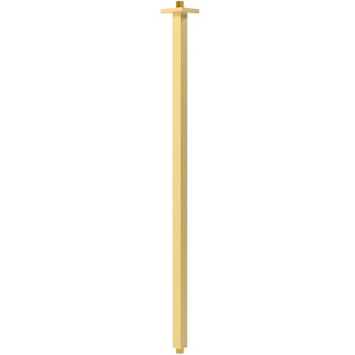 30 Inch Square Ceiling-Mount Shower Riser Pipe Brushed Gold Extension Rod for Bathroom Stainless Steel Shower Rod for Standard Rain Shower Head Anti-Rust & Corrosion Resistant - color: Brushed Gold, style: 30inch