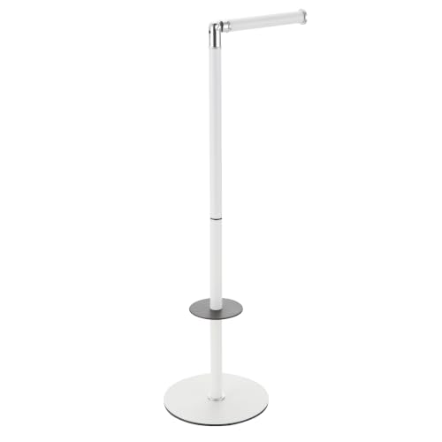 Black 3-Roll Tissue Holder, Weighted Base, Swivel Arm & Tray White - color: White