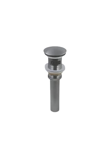 Galim Pop Up Drain with Overflow for Bathroom Sink, Bigger Cap, All Brass Construction, Sealing Rubber Ring, Charcoal Gray Finish, Sink Drain for Bathroom and Kitchen - color: Charcoal Gray, style: With Overflow