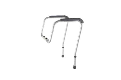 Foldable Toilet Safety Rail with Adjustable Height – Universal Fit for Standard or Elevated Seats – Aluminum Frame, Width Adjustable Armrests, Easy Install Over Toilet
