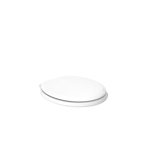 KOHLER 20455-0 Ridgewood Round Soft Close Toilet Seat, Quiet Close, Wood Toilet Seat, Home Essentials, White - color: White