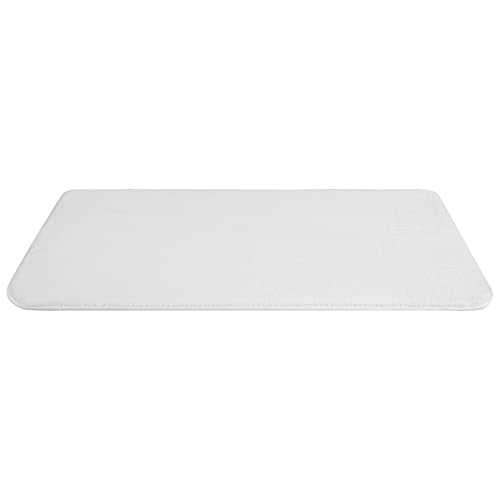 American Soft Linen 21x32 Fluffy Foamed Slip Reducer Bath Rug, Machine Washable Area Bath Mat Rugs for Bathroom, White - color: Bright White, style: 21x32" Fluffy Foamed Bath Mat