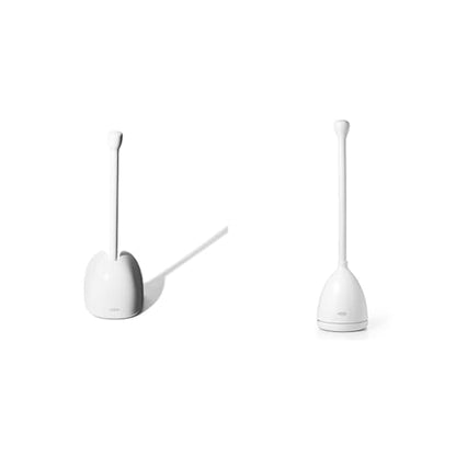 OXO Good Grips Toilet Plunger with Cover and Holder, White