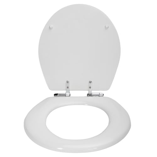Design House Dalton Round Toilet Seat, White | Surface, Traditional, Wood, Hardware, 544296 - color: White