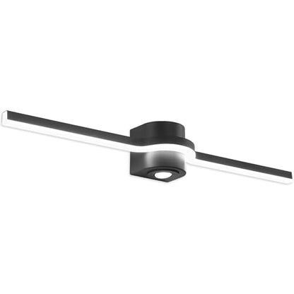 Vanity Lights for Bathroom– 32 Inch Black Bathroom Light Fixture Over Mirror LED Dimmable 6000K Cool White with Built-in Downlight Modern Matte Black Aluminum - size: 32 Inch