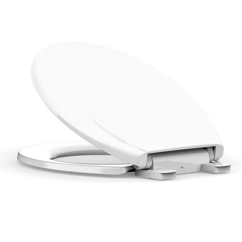 GarveeTech Round Toilet Seat with Soft Close, White Toilet Lid with Quiet Slow-Close & Easy Installation for Most Round Toilets, Easy Clean PP Material, Quick-Release Feature - color: White-1, size: Round
