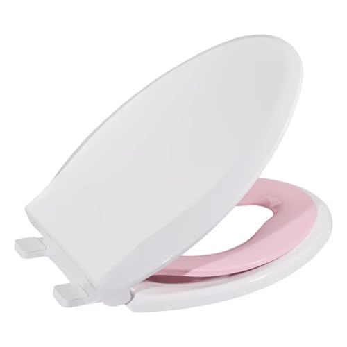 Toilet Seat Elongated White Flat Toilet Seat Cover with Quick Release Easy Clean Hinges, Comfortable Fit for Standard Toilets, Perfect for Home Bathroom Upgrades, Apartments and Guest Restrooms - size: Elongated