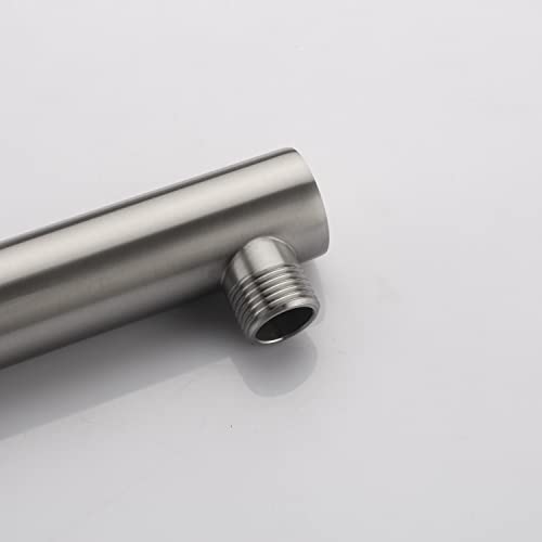 Dual Shower Head Manifold with Brass Shut Off Valve for Double Shower System 2 Fixed Shower Head Manifold, Brushed Nickel - color: Brushed Nickel