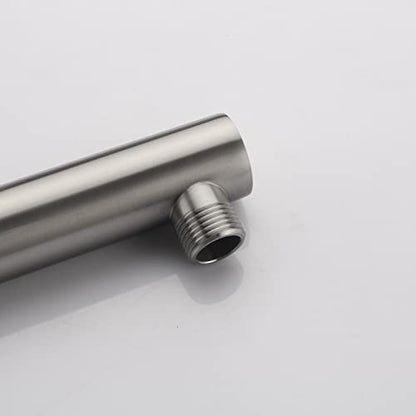 Dual Shower Head Manifold with Brass Shut Off Valve for Double Shower System 2 Fixed Shower Head Manifold, Brushed Nickel - color: Brushed Nickel