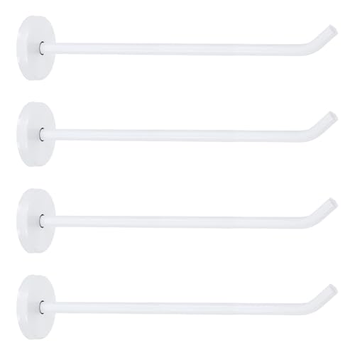 uxcell 4Pcs 8 Inch Coat Hooks, Stainless Steel Long Nose Wall Mount Hook, Robe Towel Hangers with Screws for Livingroom Bathroom Closets and Wardrobe, White - color: White, size: 8 Inch