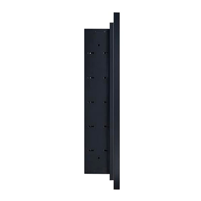 TEHOME Recessed Mount 16x26'' Squared Rectangle Matt Black Bathroom Medicine Cabinet with Mirror Black Metal Framed Rectanglular Medicine Cabinet 2 Adjustable Glass Shelves - color: Black