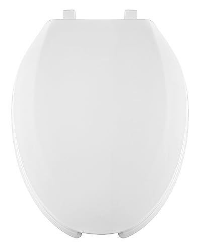 Centoco Elongated Toilet Seat, Lock In Place, Open Fron, Commercial, White | Plastic, Fast-N-Lock Mounting, Open Front With Cover, Made in the USA, 820STSFE-001, - size: Elongated, style: Fast-N-Lock Mount