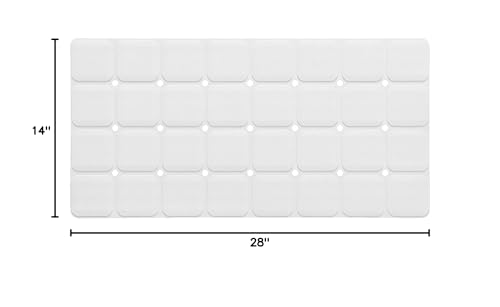 Webos Silicone Bath Mat with Suction Cups – Non-Slip Foldable Bathtub & Shower Mat, Durable & Quick-Dry Safety Tub Mat with Large Drain Holes for Families 28"x 14" White - color: White, size: 28" x 14" (Rectangular)