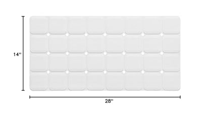 Webos Silicone Bath Mat with Suction Cups – Non-Slip Foldable Bathtub & Shower Mat, Durable & Quick-Dry Safety Tub Mat with Large Drain Holes for Families 28"x 14" White - color: White, size: 28" x 14" (Rectangular)