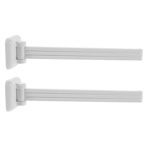 KICHOUSE 2pcs Swivel 3-Arm Stainless Steel Towel Rack, No Drill Wall Mounted Swing Out Holder Space Saving for Bathroom Kitchen RV Laundry Room