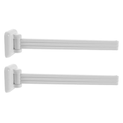 KICHOUSE 2pcs Swivel 3-Arm Stainless Steel Towel Rack, No Drill Wall Mounted Swing Out Holder Space Saving for Bathroom Kitchen RV Laundry Room