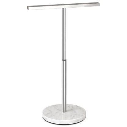 STWWO Hand Towel Stand, 11~18.8IN Adjustable Marble Base Brushed Nickel | for Bathroom, Kitchen & Countertop, T-Shape, Stainless Steel, with Sturdy Base - color: Brushed Nick(marble)