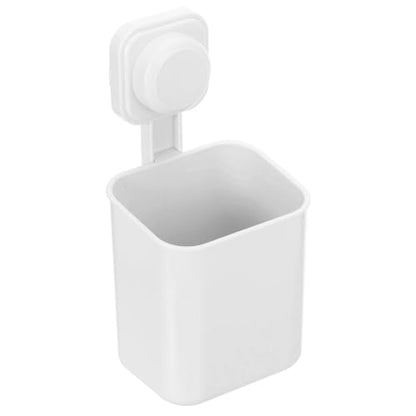 uxcell 1Pcs Suction Toothbrush Holder, 4" x 8" Wall Mounted Shower Caddy Organizer Cup for Tooth Brush, Toothpaste, Razors in Bathroom, Kitchen(White) - color: White