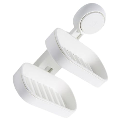 GALPADA Double Layer Suction Cup Soap Holder Wall Mount Soap Dish with Drain Design Non-Punch Bathroom for Shower and Kitchen Use