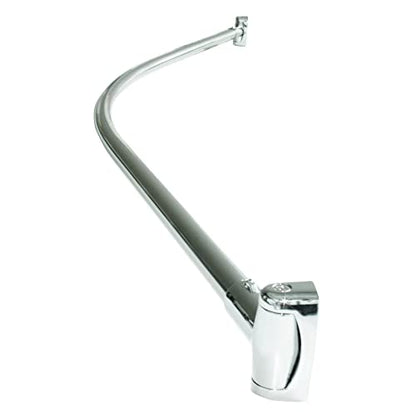 60 Inch Fixed Stainless Steel Curved Shower Curtain Rod (Chrome Plated) | Hotel-quality rustproof 5 foot wall-mounted rod with a solid one-piece build for added shower space and smooth ring sliding - color: Chrome