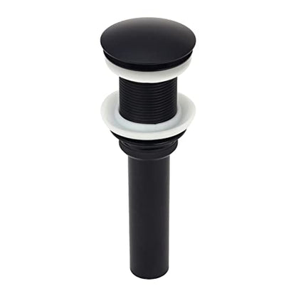 Matte Black Push Button Bathroom Sink Drain Stop & Pop Lavatory Stopper Without Overflow Bathroom Basin - color: Matte Black, style: Without Overflow