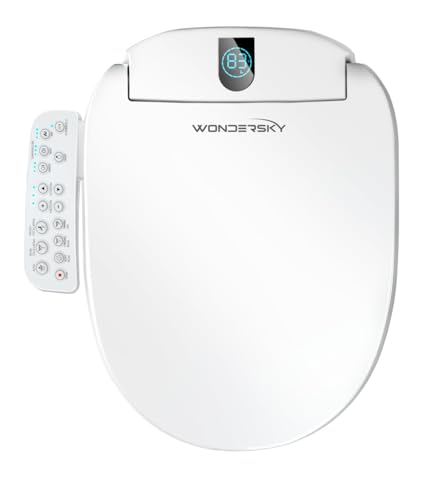 Round Bidet Toilet Seat, Smart Heated Toilet Seat with Warm Water and Dryer, Soft Close Bidet Seat with Adjustable Temperature, Stainless Steel Nozzle - size: Round