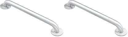 Moen DN8712 Bathroom Safety 12-Inch Stainless Steel Bathroom Grab Bar, Stainless (Pack of 2) - size: (Pack of 2)