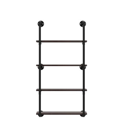 Industrial Pipe Shelves With Wood Planks,Rustic Pipe Shelving Wall Shelf | Metal Pipe Solid Pine Wood,Easy to Assemble,Wooden Board Thickness 0.78 In,For Bar Farmhouse Kitchen Office Bathroom,Bedroom - color: 4-layer, size: 24in