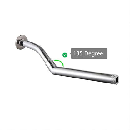 Shower Head Adapter,Solid Brass 135 Degree Shower Elbow Adapter,G1/2" Showers Head Extension Arm Connector (Chrome) (spinable)
