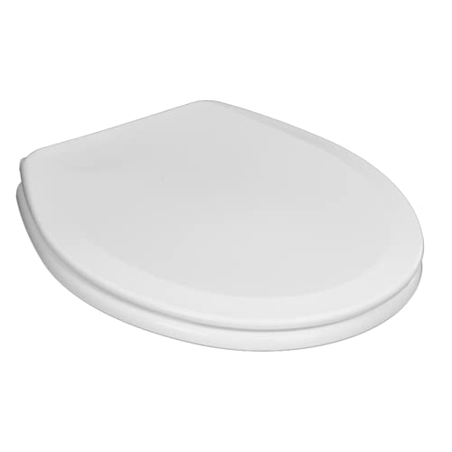 Centoco Round Toilet Seat, Premium Residential, Skirted Hardware, White | Closed Front, Cover, Plastic, Made in the USA, 750CT-001 - size: Round