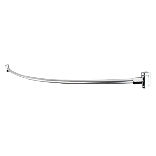 JS Jackson Supplies Single Curved Shower Rod, Metal Construction, Adjustable Between 36 to 61 Inches, Aluminum Rods and Zinc Mounting Hardware, Quality Modern Bathware, Chrome Finish - color: Chrome