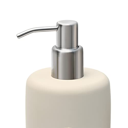 Bathroom Accessories Set 3 Piece Bath Ensemble Includes Soap Dispenser, Tumbler, Dish for Decorative Countertop & Housewarming Gift (Concrete with Acacia Wood) - style: Concrete with Acacia Wood
