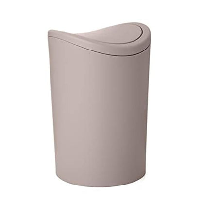 Superio Mini Bathroom Trash Can with Lid, Modern Mini Waste Bin with Swing Lid (1 1/2 Gallon, 6 Liter) Plastic Garbage Can for Kitchen, Bathroom, Bedroom, Office, Under Desk (1, Taupe) - color: Taupe
