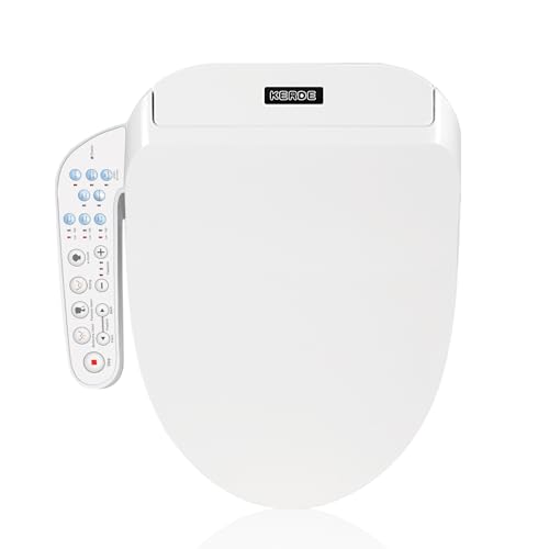KERDE Electric Bidet Toilet Seat,Bidets For Existing Toilets,Rlongated,One-click Intelligent Operation, Warm Water Cleaning,Slow Close,Seat Cushion Keep Constant Temperature In Winter (Armrest) - style: Armrest
