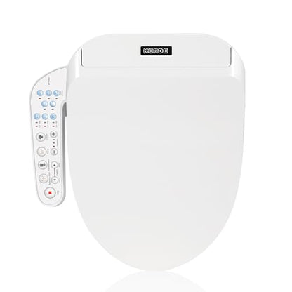KERDE Electric Bidet Toilet Seat,Bidets For Existing Toilets,Rlongated,One-click Intelligent Operation, Warm Water Cleaning,Slow Close,Seat Cushion Keep Constant Temperature In Winter (Armrest) - style: Armrest