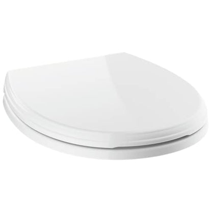 Delta Faucet Wycliffe Slow Close Round Toilet Seat with Non-Slip Seat Bumpers, Soft Close Toilet Seat Round, Toilet Seat Slow Close, White 801901-WH