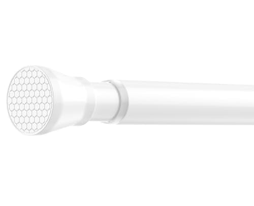 Adjustable Tension Curtain Rod 30 to 64 inches, Curtain Rod for Windows Tension Rod No Drill, Spring Tension Curtain Rod for Window, Bathroom, Doorway, White - color: White, size: 30 to 64 inch-1pc