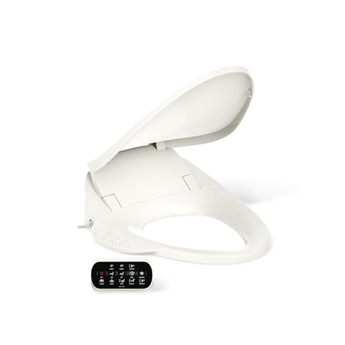 Kohler PureWash E750 Elongated Heated Bidet Toilet Seat, Touchscreen Remote Control, Biscuit, Quiet-Close Grip-Tight Lid, Self-Cleaning Wand, Warm Water Bidet, Adjustable Water Pressure, Nightlight - color: Biscuit