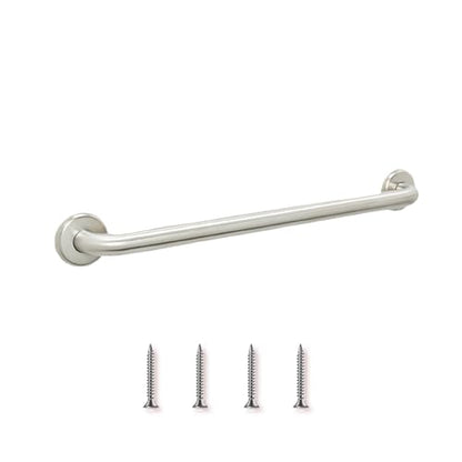 12” Shower Handle Smooth Grip | 304 Stainless Steel Grab Bars for Bathtubs and Showers | Brushed Nickel ADA Standard Hand Rails for Seniors, Children, Injured People | Supports Upto 400lbs - size: 12 in. Smooth Grip