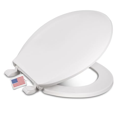 Centoco Round Toilet Seat, Economy, Light Weight Residential, White | Closed Front, Cover, Plastic, Made in the USA, DSAMAZ12-001 - color: White, size: Round